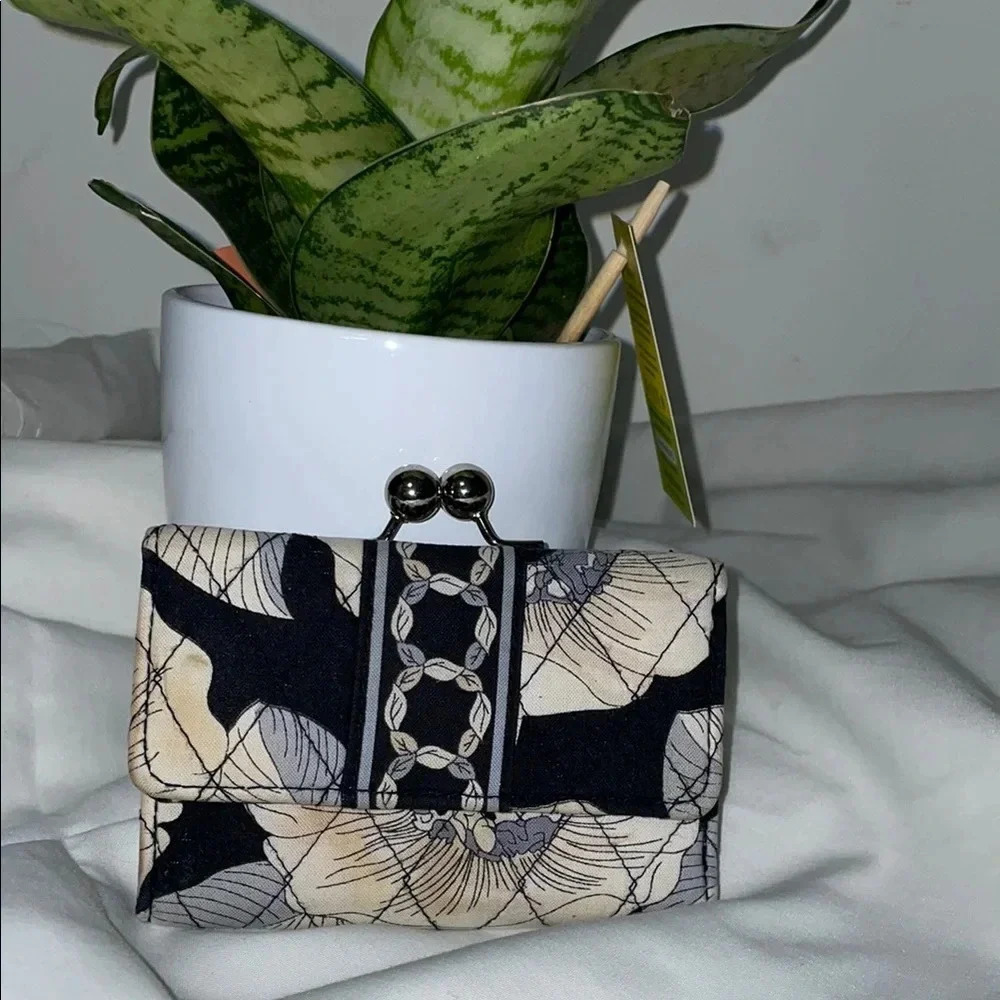 Vera Bradley Black and Cream Wallet